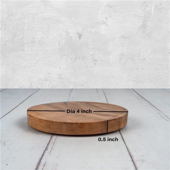 Acacia Wood Round Coasters Protection Tabletop,Countertop and Surfaces - Picture 6 of 6